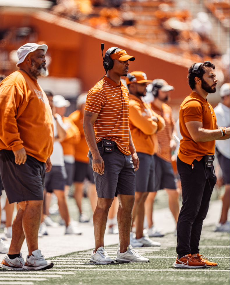 Coach Cortez on the sideline at the University of Texas
